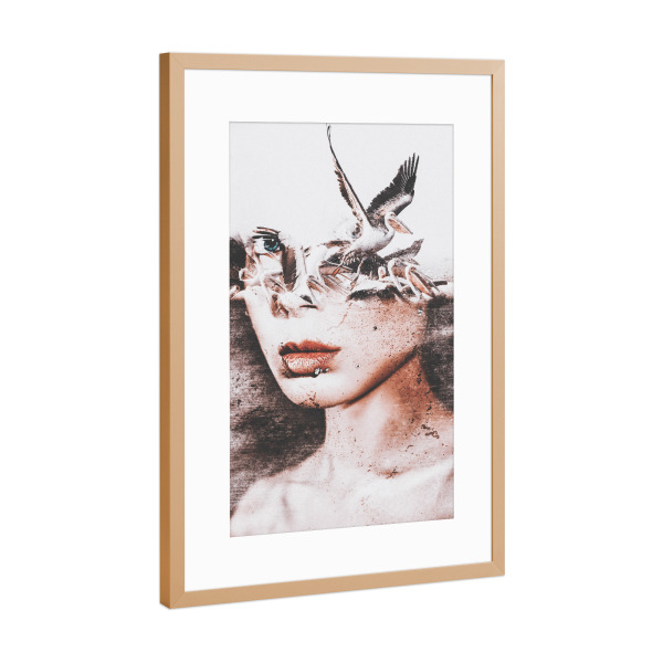 Poster mit Rahmen Kupfer "Portrait animal touch" artboxONE - Natur,Tiere,Menschen