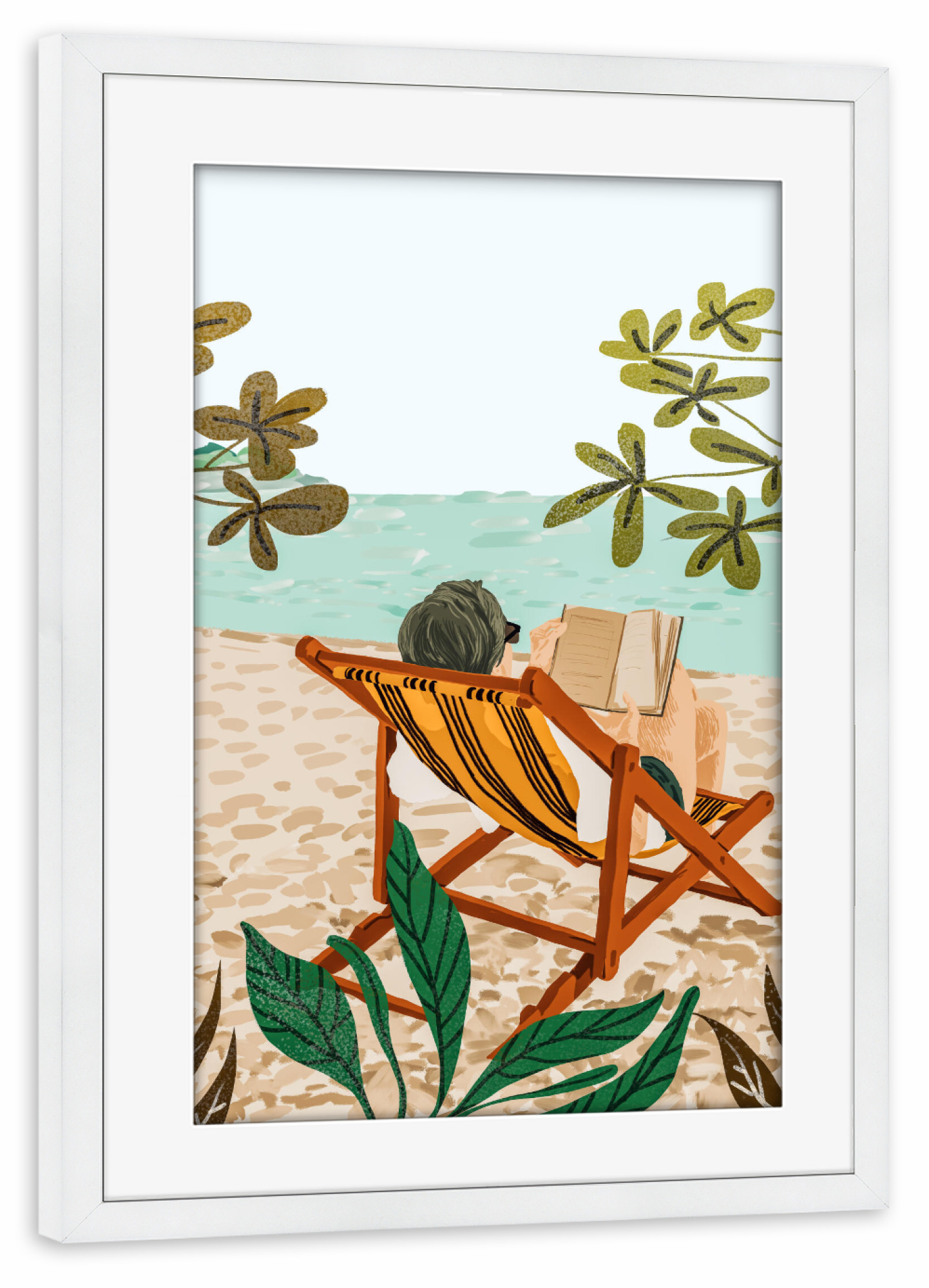 Poster mit Rahmen weiß "Vacay Book Club" artboxONE - Natur,Menschen,Reise / Strand und Meer