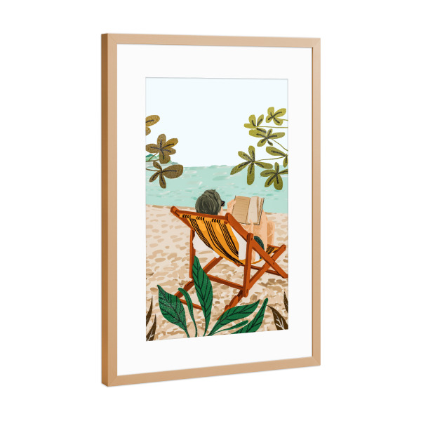 Poster mit Rahmen Kupfer "Vacay Book Club" artboxONE - Natur,Menschen,Reise / Strand und Meer