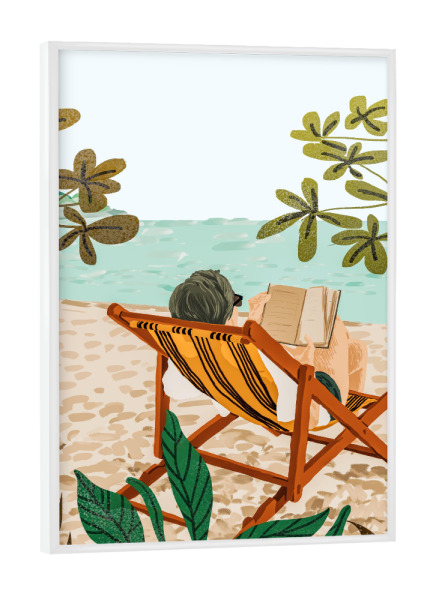Poster mit weißem Rahmen "Vacay Book Club" artboxONE - Natur,Menschen,Reise / Strand und Meer