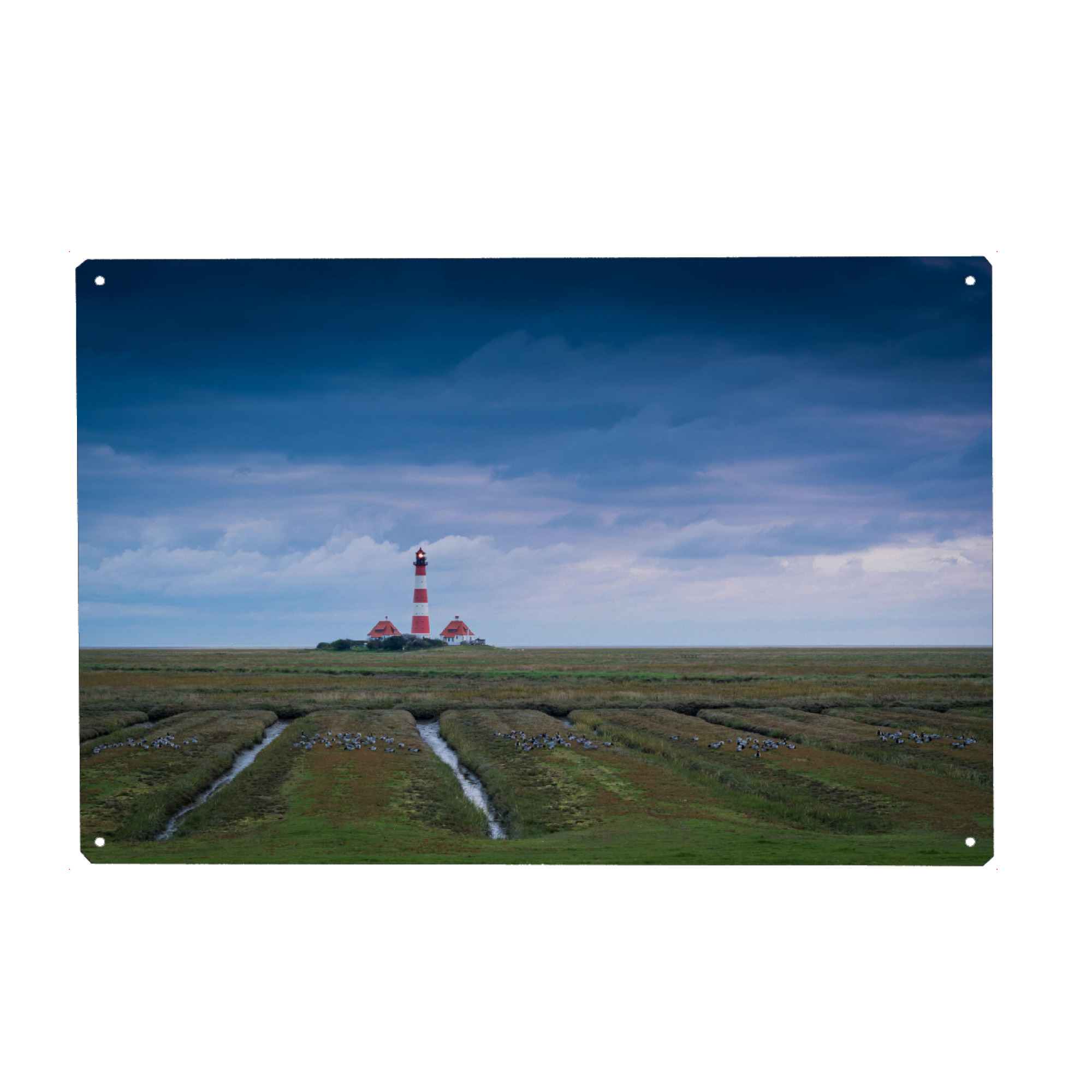 Metall Poster "Nordsee Leuchtturm" artboxONE - Natur,Reise