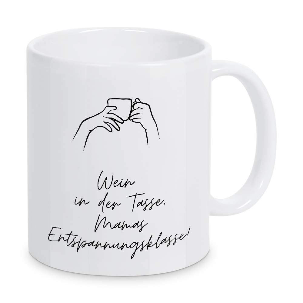 Tasse "Wein in der Tasse" artboxONE - Typografie,Für Mama,Essen & Trinken / Alkohol,Lustig