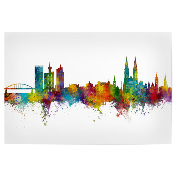 Poster 30x20 cm "Zagreb Croatia Skyline" artboxONE - Städte