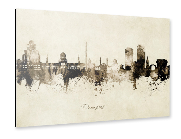 Alu-Dibond "Damascus Syria Skyline Sepia" 30x20 cm artboxONE