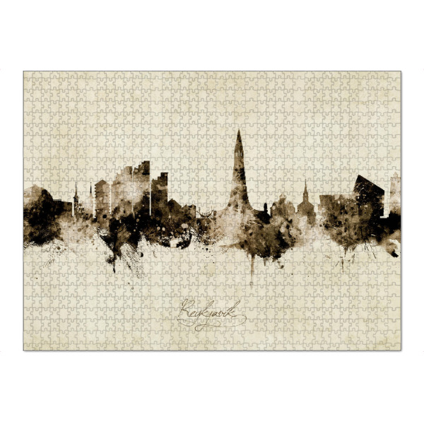 Puzzle Ravensburger "Reykjavík Iceland Skyline Sepia" artboxONE - Städte