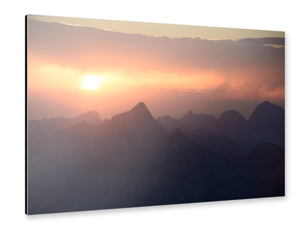 Alu-Dibond "Sunset from Piz Languard" 30x20 cm artboxONE
