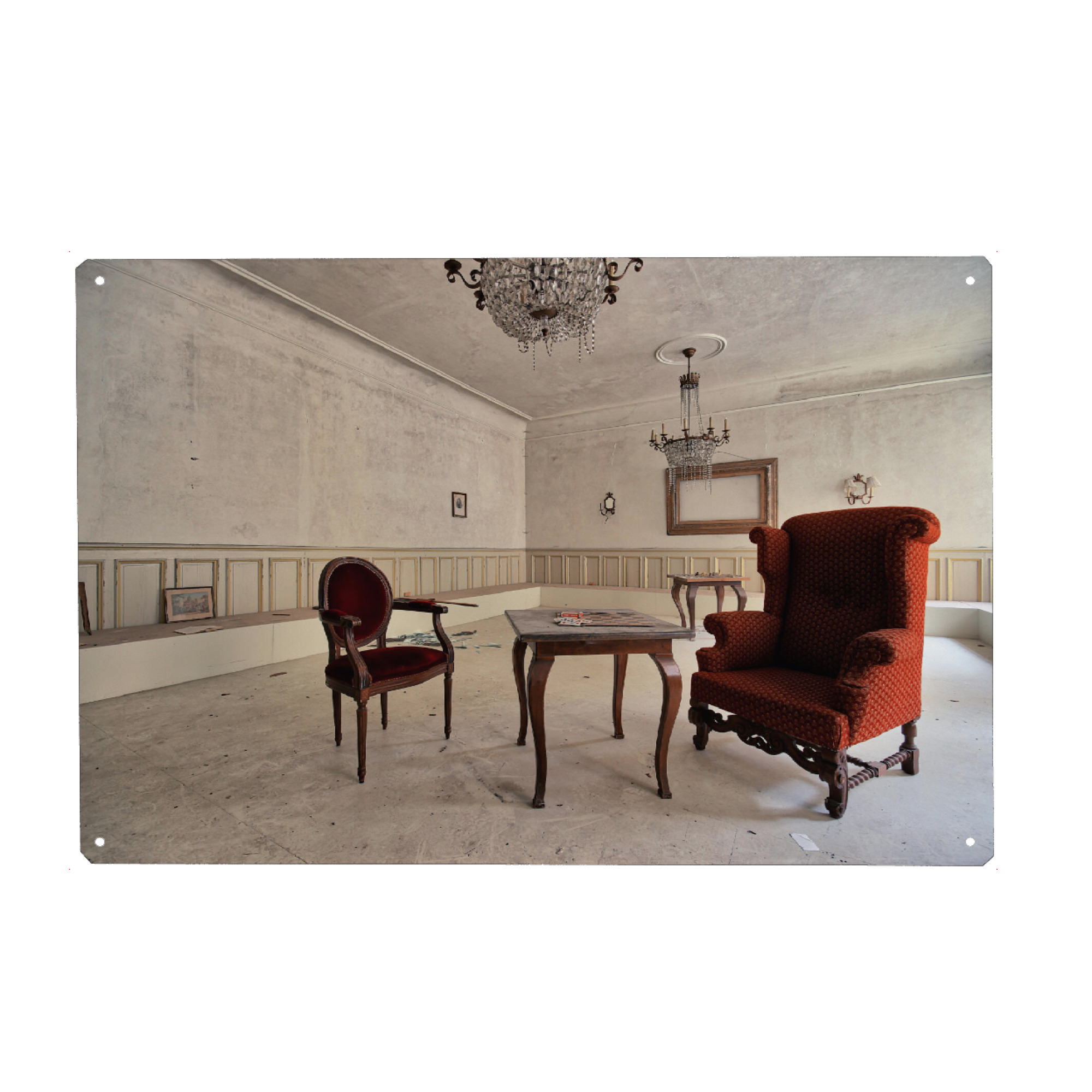 Metall Poster "Red Chairs" artboxONE - Architektur