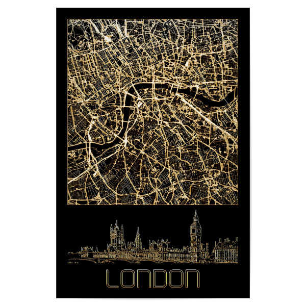 Poster 30x20 cm "London in Gold" artboxONE - Städte,Städte / London