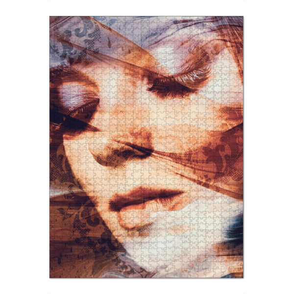 Puzzle Ravensburger "Girl Portrait in colors" artboxONE - Floral,Abstrakt,Menschen