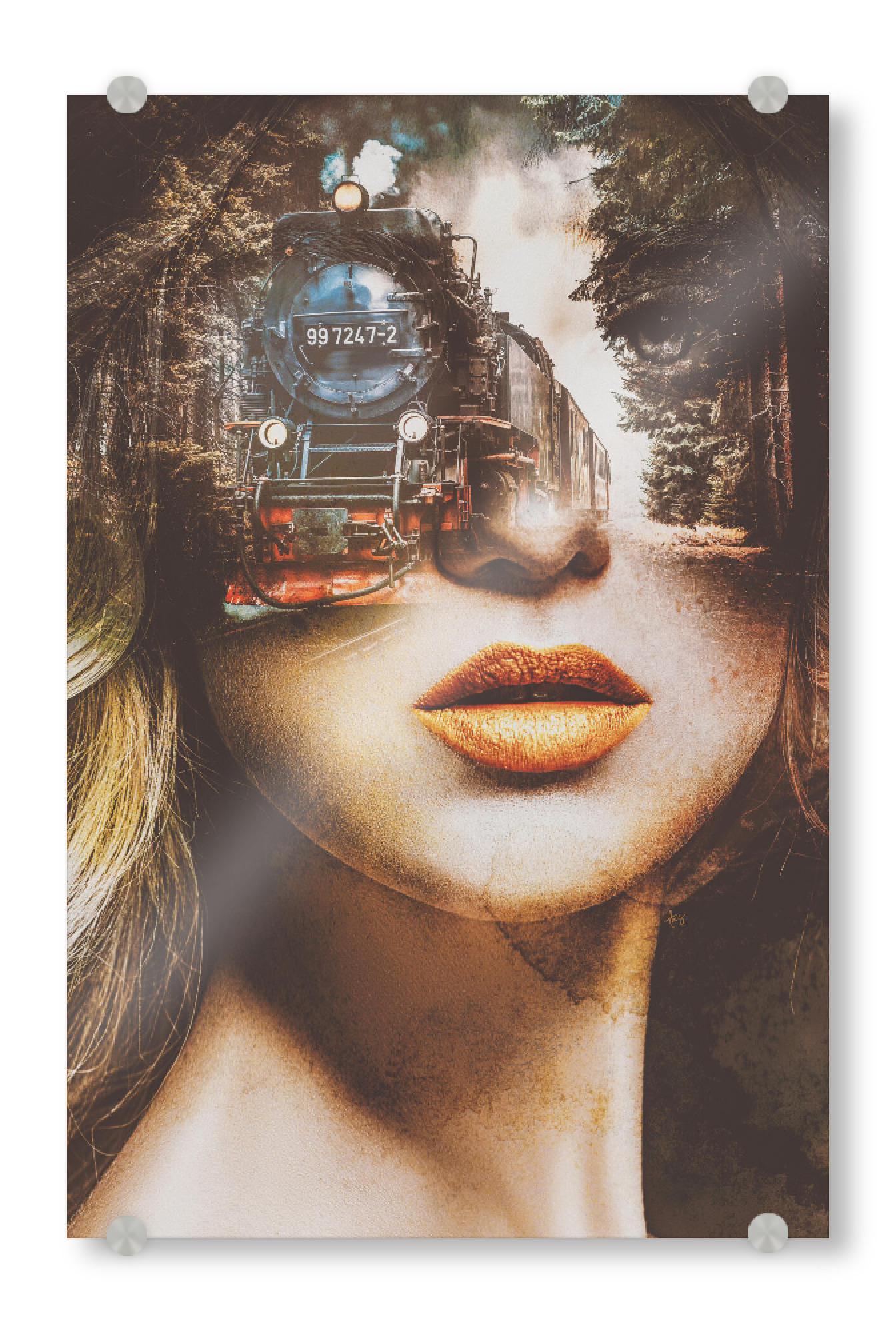 Acrylglasbild "Girl on the road" artboxONE - Reise,Abstrakt,Menschen