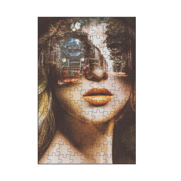artboxONE Puzzle "Girl on the road" artboxONE - Reise,Abstrakt,Menschen
