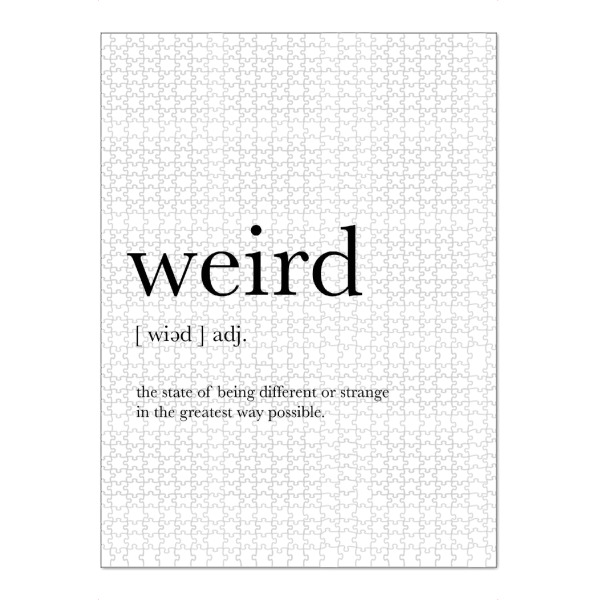 Puzzle Ravensburger "Weird Definition" artboxONE - Typografie,Schwarzweiß,Lustig