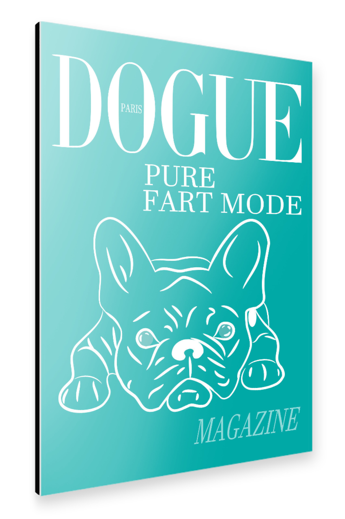 Alu-Dibond "DOGUE MAG - Pure Fart Mode - Green" 75x50 cm artboxONE