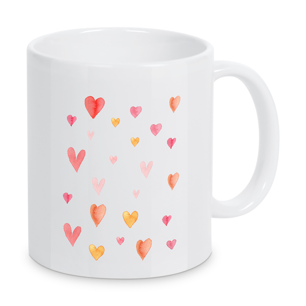 Tasse "Bunte Herzen" artboxONE - Liebe - Bunt,Herzen,Liebe,Rot,Minimalistisch
