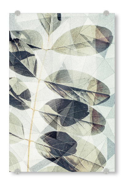 Acrylglasbild "Geometric Spring leaves" artboxONE - Natur,Floral,Geometrie