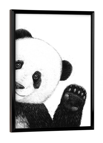 Poster mit schwarzem Rahmen "Cute panda" artboxONE - Natur,Tiere,Schwarzweiß