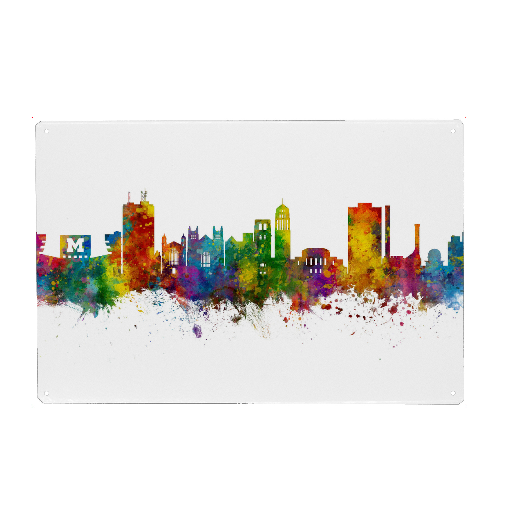 Metall Poster "Ann Arbor Michigan Skyline" artboxONE - Städte