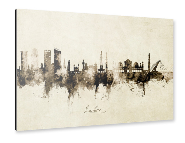 Alu-Dibond "Lahore Pakistan Skyline Sepia" 30x20 cm artboxONE