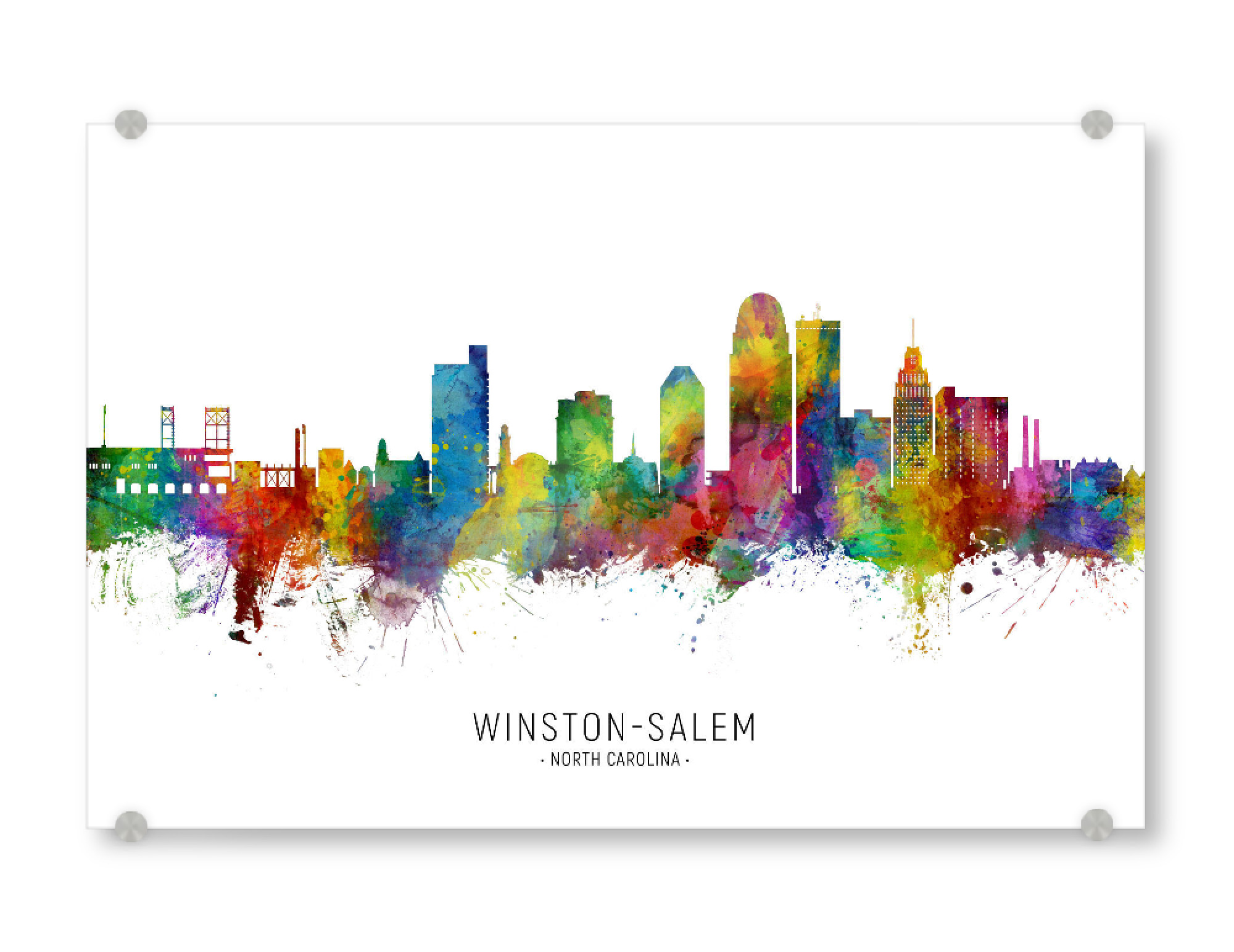 Acrylglasbild "Winston-Salem Skyline txt" artboxONE - Städte