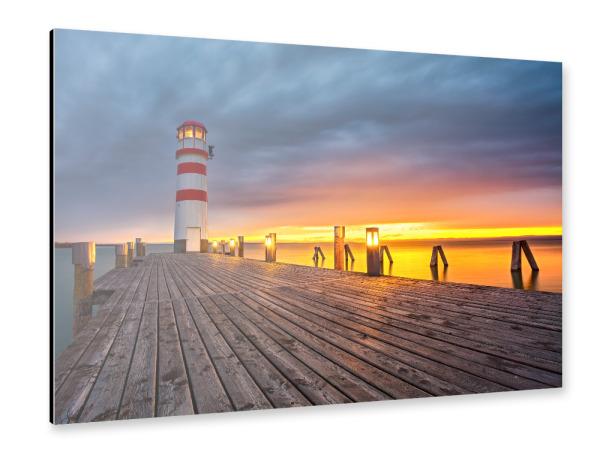 Alu-Dibond "Leuchtturm Podersdorf" 30x20 cm artboxONE