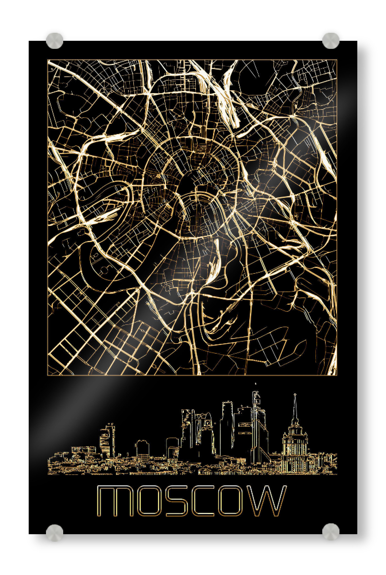 Acrylglasbild "Moskau in Gold" artboxONE - Städte