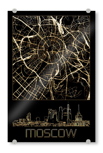 Acrylglasbild "Moskau in Gold" artboxONE - Städte