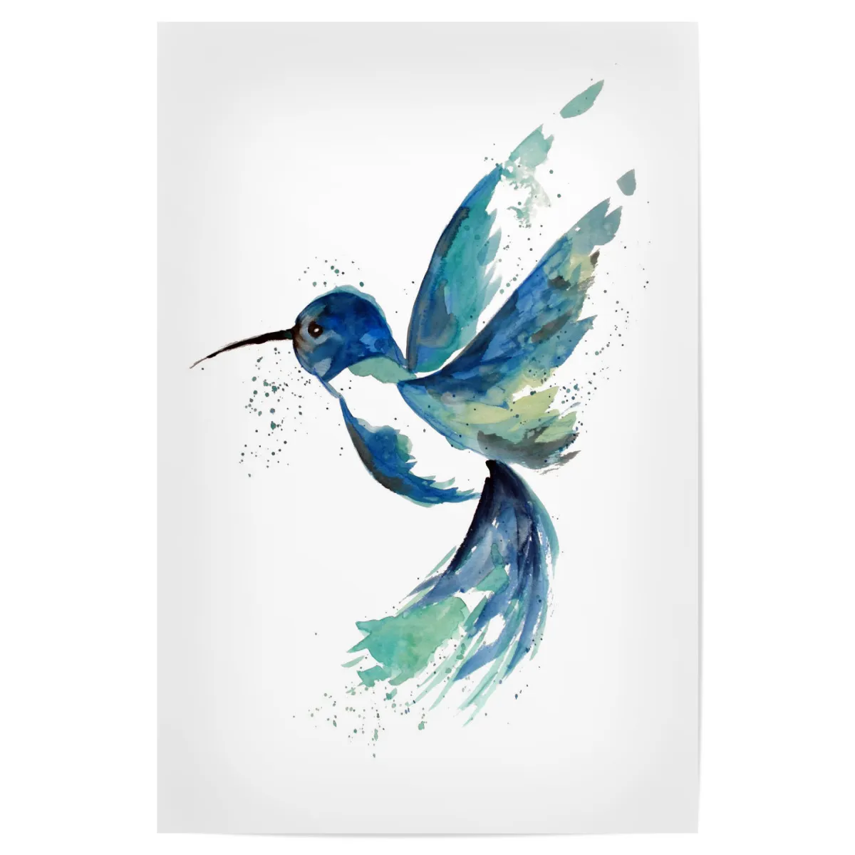 blue hummingbird drawing