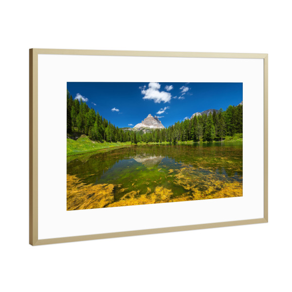 Poster mit Rahmen Gold "Summer at the Lake" artboxONE - Natur,Reise