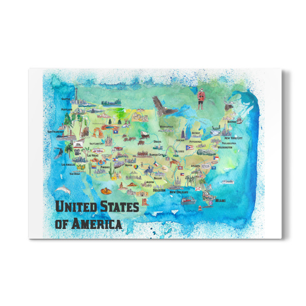 Galerie-Print "USA Continental States Map" 30x20 cm artboxONE