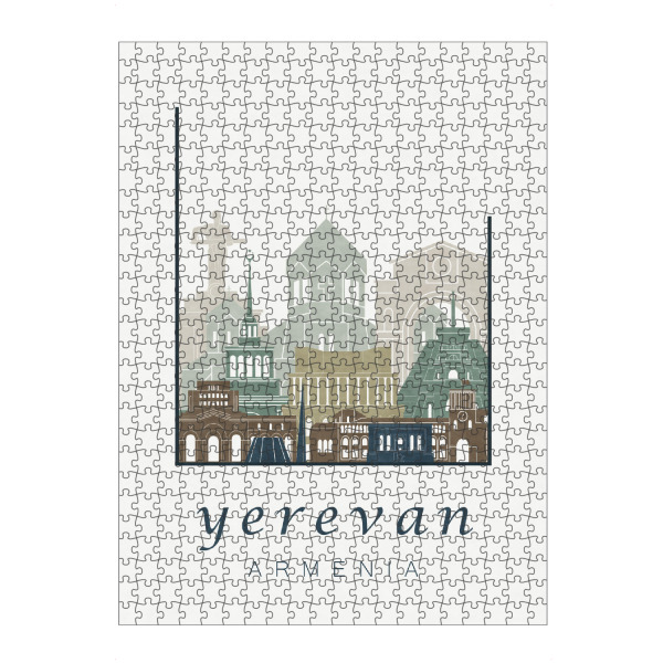 Puzzle Ravensburger "Yerevan skyline light blue" artboxONE - Städte,Architektur