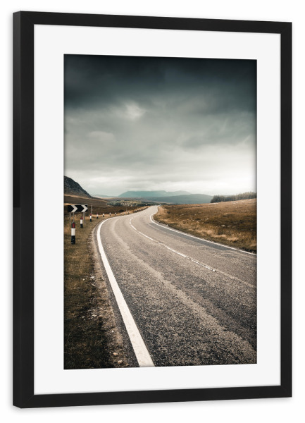 Poster mit Rahmen schwarz "Road through the Highlands" artboxONE - Natur,Reise,Reise / Länder
