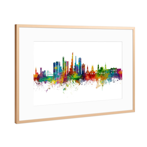 Poster mit Rahmen Kupfer "Bogotá Colombia Skyline" artboxONE - Städte