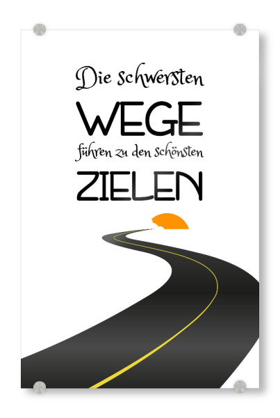 Acrylglasbild "Wege und Ziele" artboxONE - Typografie,Schwarzweiß