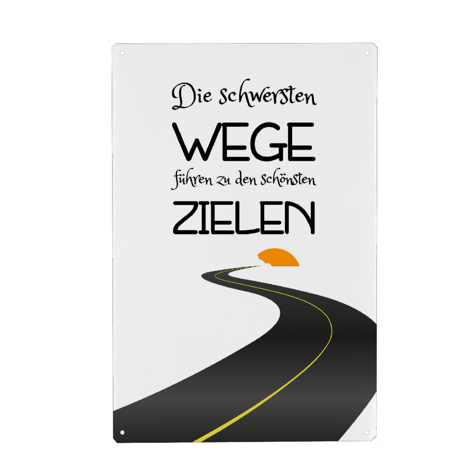 Metall Poster "Wege und Ziele" artboxONE - Typografie,Schwarzweiß