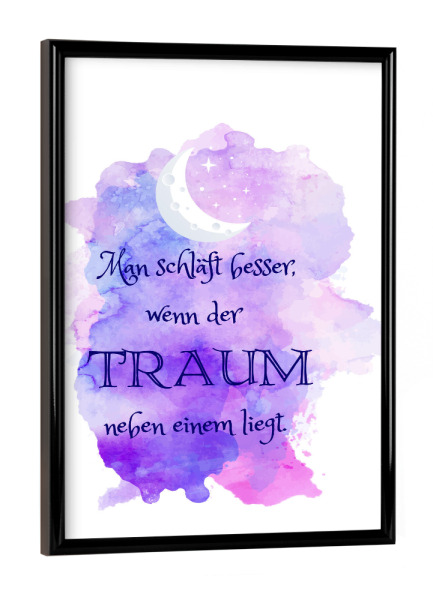 Poster mit schwarzem Rahmen "Der Traum" artboxONE - Typografie