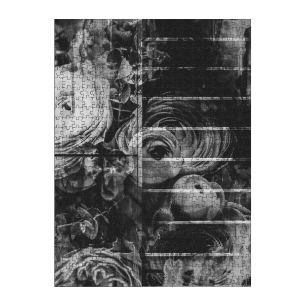 artboxONE Puzzle "Floral Geometry bw" artboxONE - Natur,Floral,Schwarzweiß,Geometrie