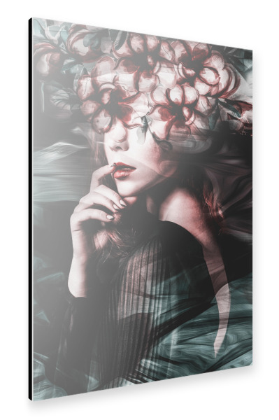 Alu-Dibond "Floral head" 30x20 cm artboxONE