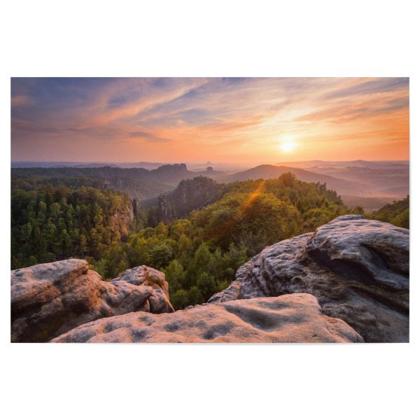 Poster 30x20 cm "Saxon Switzerland Sunset" artboxONE - Natur,Reise / Länder
