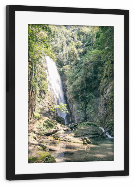 Poster mit Rahmen schwarz "Meu Deus Waterfall" artboxONE - Natur,Reise