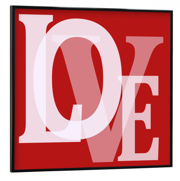 Poster mit schwarzem Rahmen 30x30 cm "Text Of LOVE - Red Heart" artboxONE - Typografie,Liebe,Für Mama