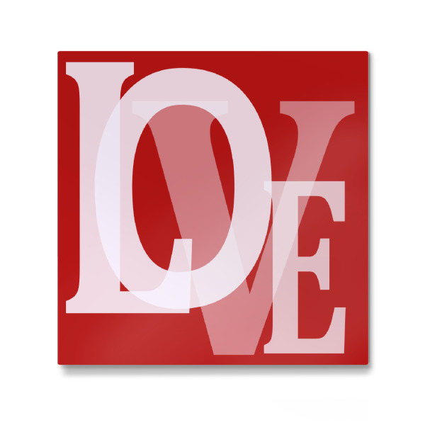 Galerie-Print "Text Of LOVE - Red Heart" 30x30 cm artboxONE