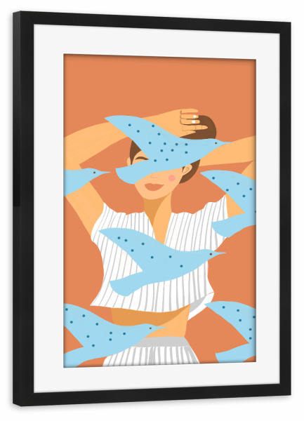 Poster mit Rahmen schwarz "Zen-II" artboxONE - Menschen