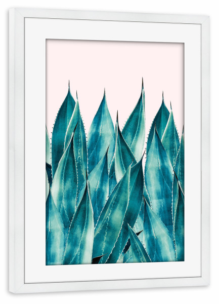 Poster mit Rahmen weiß "Summer Agave" artboxONE - Natur