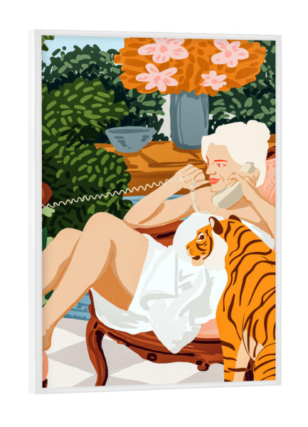 Poster mit weißem Rahmen "Gossip" artboxONE - Tiere,Menschen