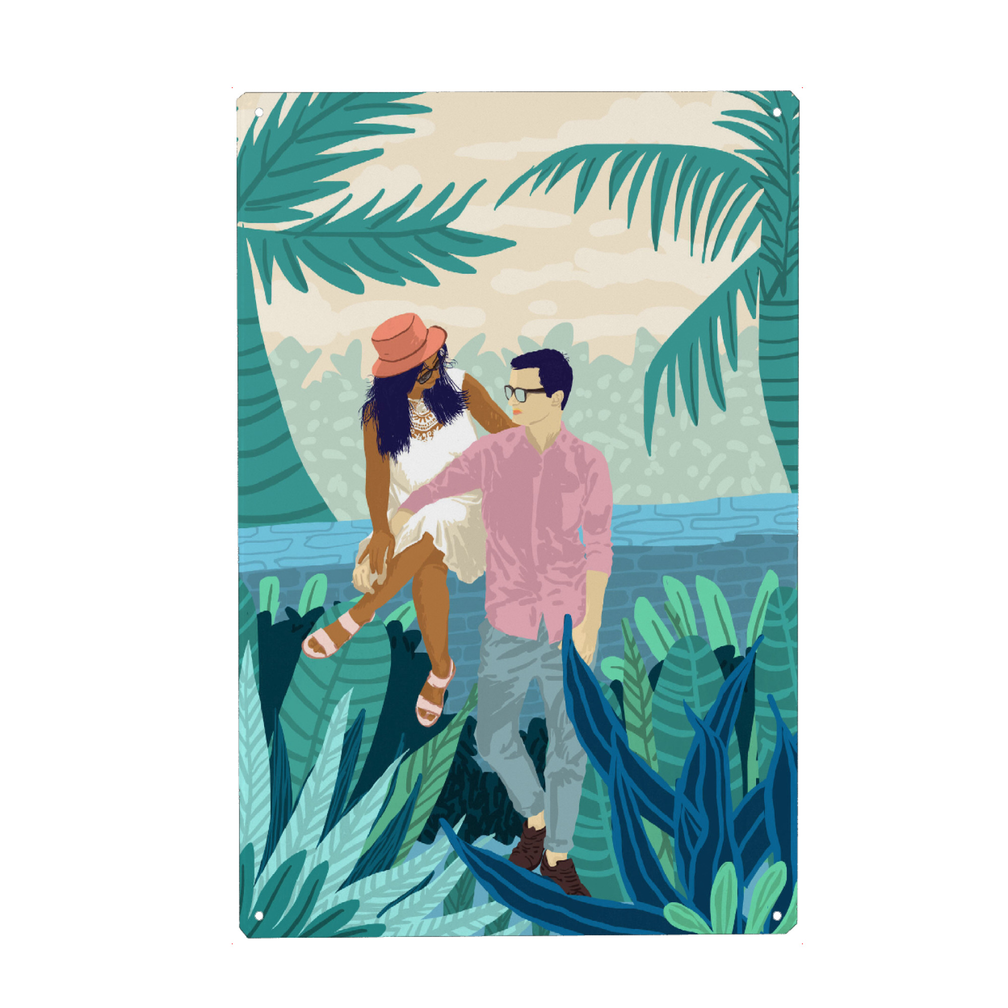 Holzbild "Tropical Romance" artboxONE - Natur,Menschen