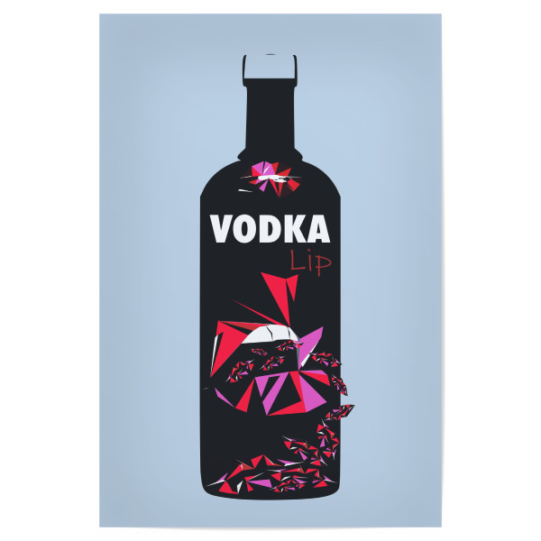 Poster 30x20 cm "Vodka LIP - Blue Steel" artboxONE - Essen & Trinken,Abstrakt,Fashion,Für Mama,Essen & Trinken / Alkohol