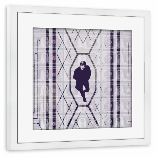 Poster mit Rahmen weiß "Money - ICE Blue" artboxONE - Abstrakt,Für Papa,Männer