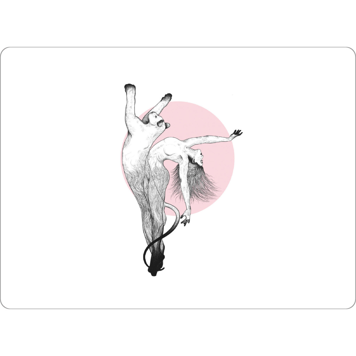 Tischset "Soulmate Panther" artboxONE - Natur,Tiere,Schwarzweiß,Liebe,Für Mama