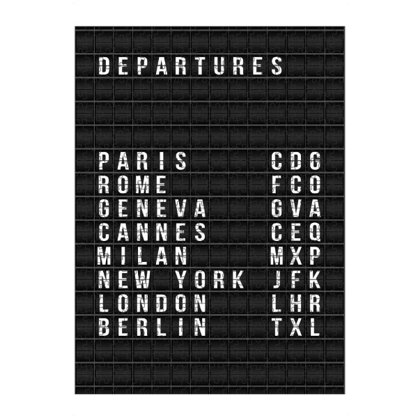 Puzzle Ravensburger "Departure" artboxONE - Städte,Typografie,Reise,Schwarzweiß