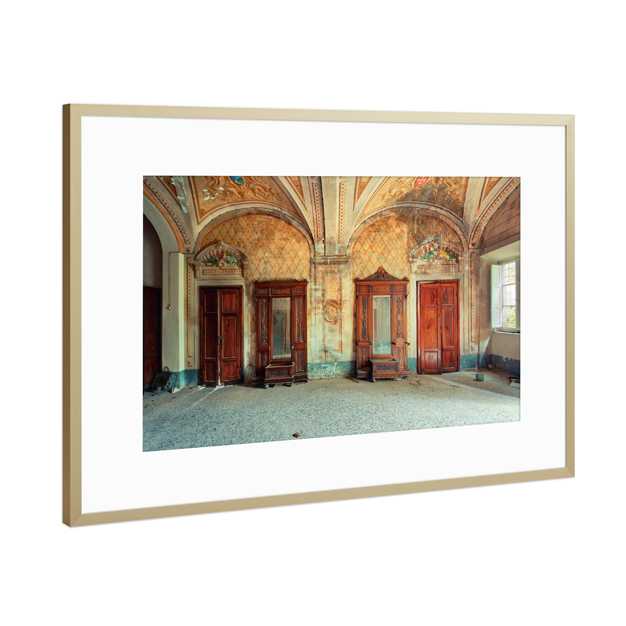 Poster mit Rahmen Gold "Mirrors" artboxONE - Städte,Architektur